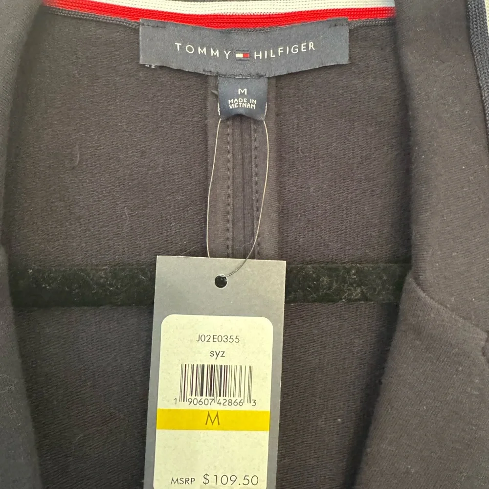 Tommy Hilfiger Women's Dark Blue Blazer with Red and White Accents - Picture 2 of 4
